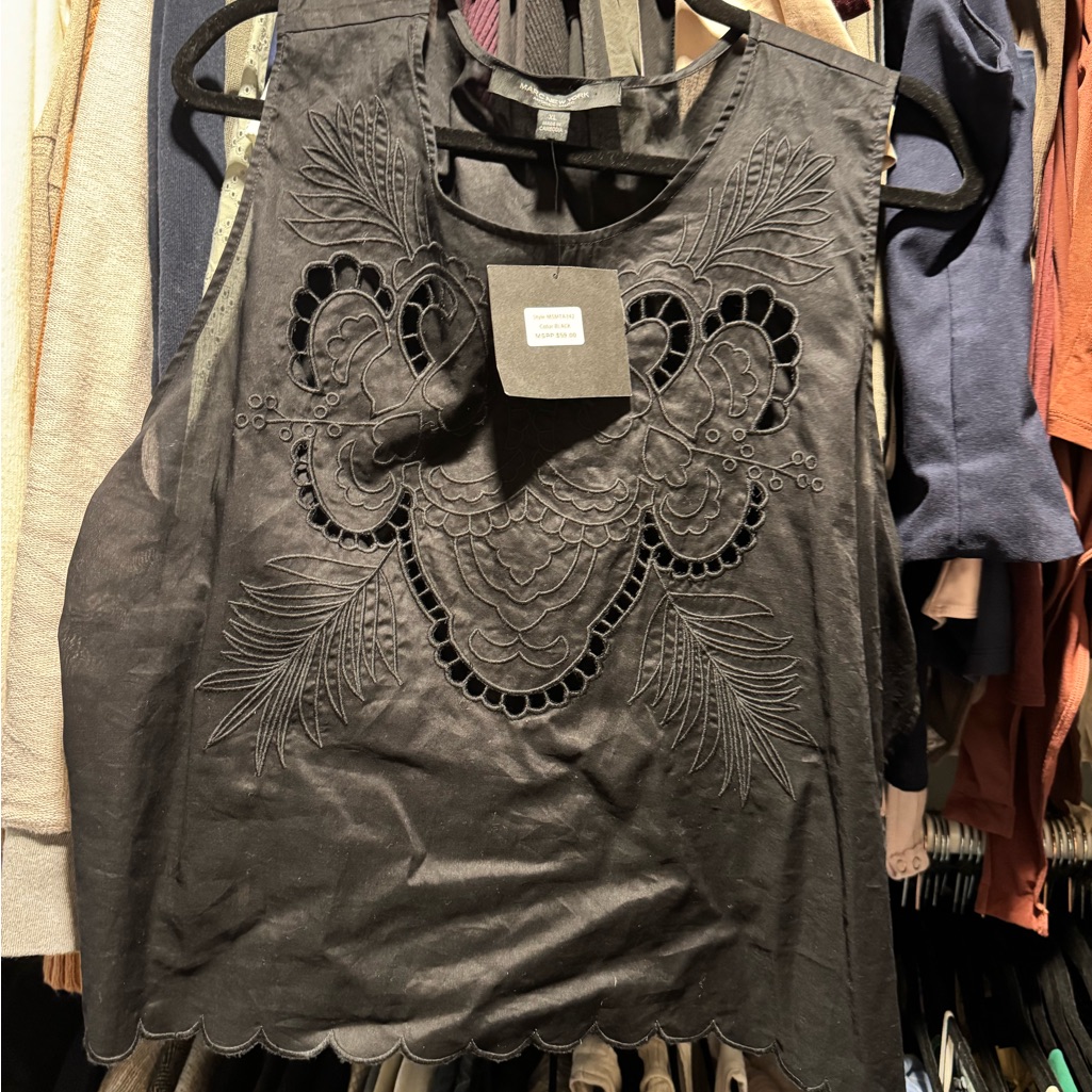Marc New York Black Embroidered Top